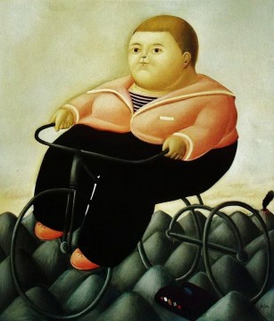 Vélo Fernando Botero Peinture à l'huile